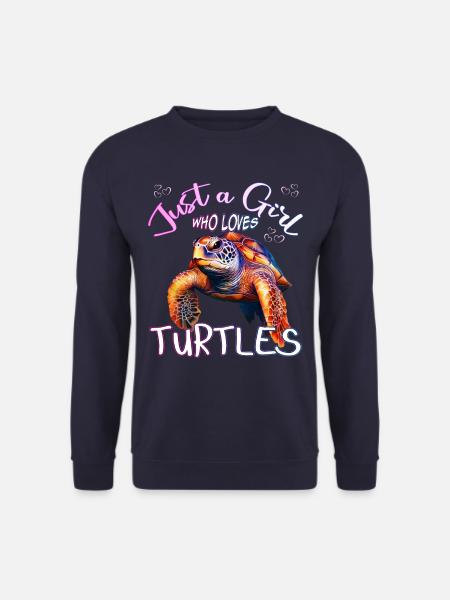 Just a Girl who Loves Turtles - Unisex Pullover - Navy