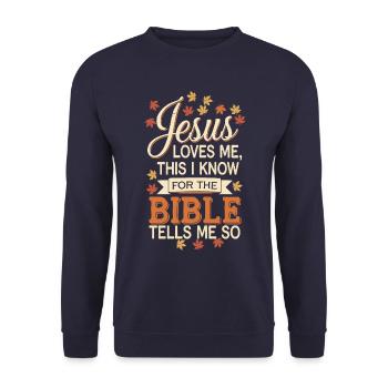 Jésus m’aime - Jésus m’aime - Sweat-shirt Unisexe - marine - Devant - Alina (178cm) & Michal (187cm)
