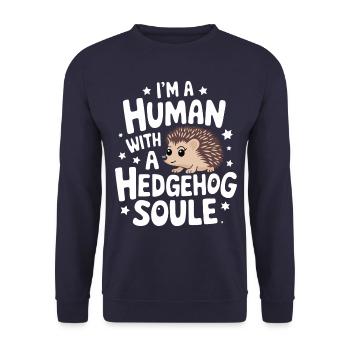 hérisson animal épineux hérisson - Sweat-shirt Unisexe - marine - Devant - Alina (178cm) & Michal (187cm)