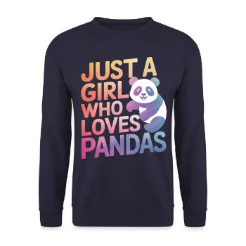 Pandabär Panda Tier Pandas - Unisex Pullover - Navy - Vorne - Alina (178cm) & Michal (187cm)