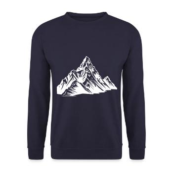 Mountains Alps Symbol Silhouette - Unisex Sweatshirt - navy - Front - Alina (178cm) & Michal (187cm)