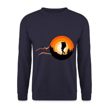 Hiking Clothing Outdoor Backpacking Camping - Unisex Sweatshirt - navy - Front - Alina (178cm) & Michal (187cm)