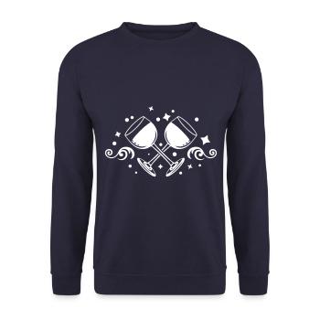 Wine Glass Red Wine Symbol Wine - Unisex Sweatshirt - navy - Front - Alina (178cm) & Michal (187cm)