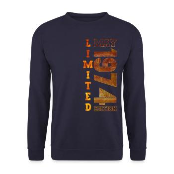 49th Birthday Man Original May Vintage 1974 - Unisex Sweatshirt - navy - Front - Alina (178cm) & Michal (187cm)