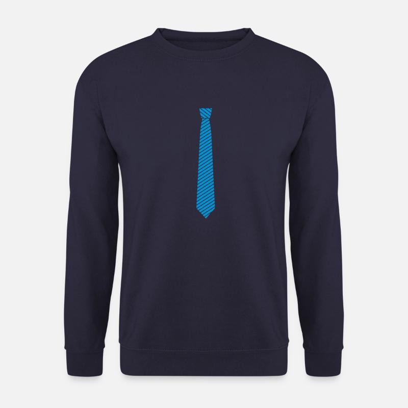 gestreifte Krawatte / Schlips - Unisex Pullover - Navy