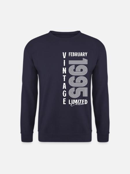 30. Geburtstag Geschenk Mann Original Februar 1995 - Unisex Pullover - Navy