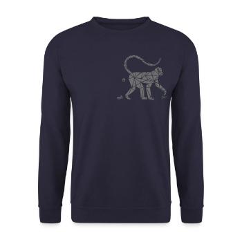 Bronko55 No.78 – Singe - Sweat-shirt Unisexe - marine - Devant - Alina (178cm) & Michal (187cm)