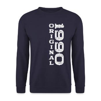 Né en 1990 33ème anniversaire Cadeau homme / femme - Sweat-shirt Unisexe - marine - Devant - Alina (178cm) & Michal (187cm)