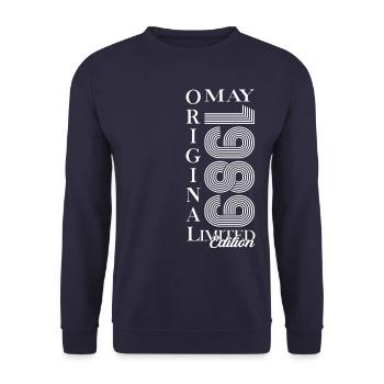 35th Birthday Husband May Vintage 1989 Vintage - Unisex Sweatshirt - navy - Front - Alina (178cm) & Michal (187cm)