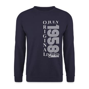 66th Birthday Original July 1958 Born 1958 - Unisex Sweatshirt - navy - Front - Alina (178cm) & Michal (187cm)