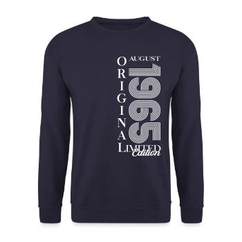 60e anniversaire Original août 1965 Né en 1965 - Sweat-shirt Unisexe - marine - Devant - Alina (178cm) & Michal (187cm)
