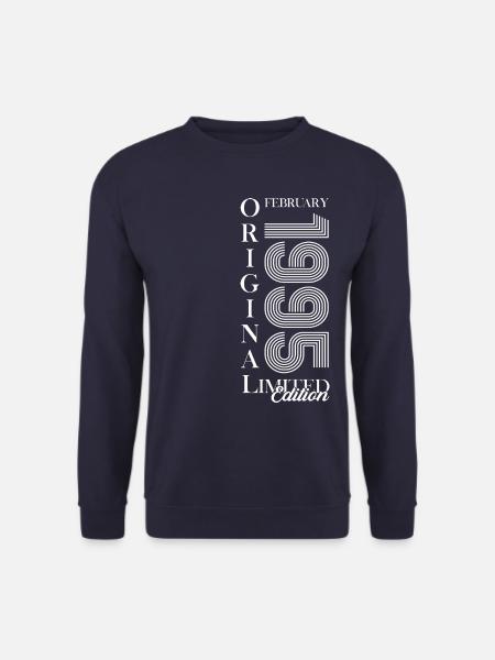 30. Geburtstag Original Februar 1995 Jahrgang 95 - Unisex Pullover - Navy