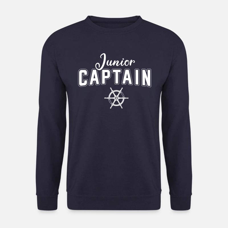 Boot Junior Captain Segeln Steuerrad Geschenk - Unisex Pullover - Navy