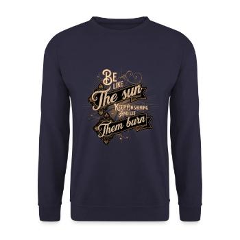 Be like the sun - Unisex Sweatshirt - navy - Front - Alina (178cm) & Michal (187cm)
