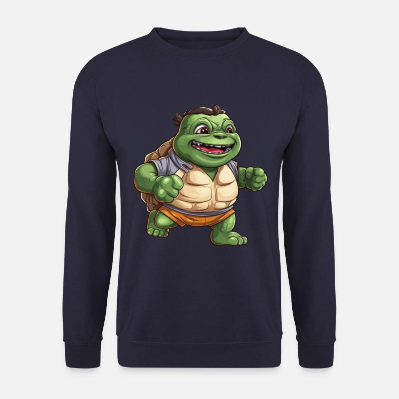 Funny Laughing Turtle - Cheerful Design - Unisex Sweatshirt - navy