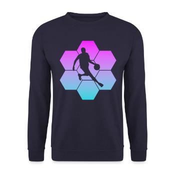 basketball streetball - Unisex Pullover - Navy - Vorne - Alina (178cm) & Michal (187cm)