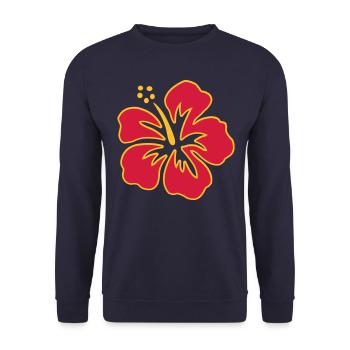 Hibiskus - Unisex Pullover - Navy - Vorne - Alina (178cm) & Michal (187cm)