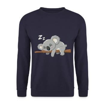Koala Koala Koala Bear Animal - Unisex Sweatshirt - navy - Front - Alina (178cm) & Michal (187cm)