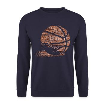 Style de calligraphie de typographie de basket-ball - Sweat-shirt Unisexe - marine - Devant - Alina (178cm) & Michal (187cm)