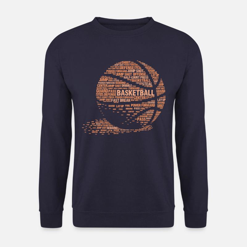 Basketball Typografie Kalligramm-Stil - Unisex Pullover - Navy