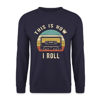Rubans Vintage - Voilà comment je roule un cadeau rétro - Sweat-shirt Unisexe - marine - Devant - Alina (178cm) & Michal (187cm)