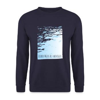 Mieux vaut mer que moins d’eau Devise : minimalement cool - Sweat-shirt Unisexe - marine - Devant - Alina (178cm) & Michal (187cm)