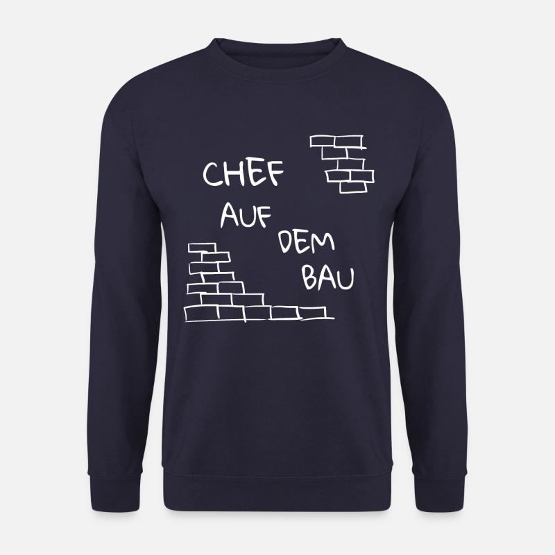 Bauherr, Haus bauen, schlicht, dezent, Spruch - Unisex Pullover - Navy