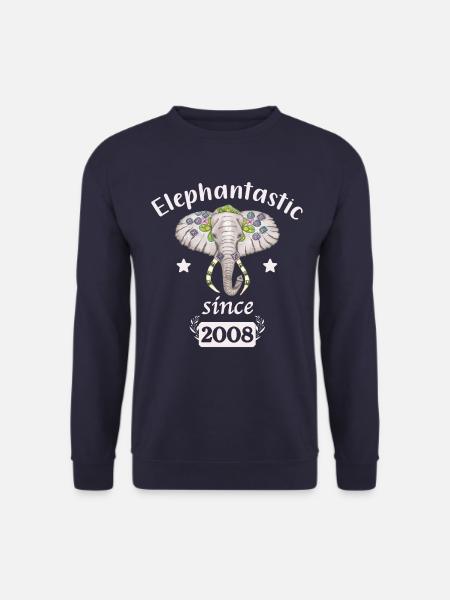 Elephantastic since 2008, Elefantenkopf geschmückt - Unisex Pullover - Navy