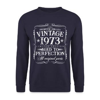 1973 vintage vintage 50 ans cadeau d’anniversaire - Sweat-shirt Unisexe - marine - Devant - Alina (178cm) & Michal (187cm)