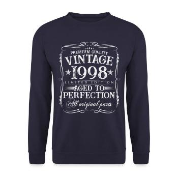 1998 vintage vintage 25 years birthday gift - Unisex Sweatshirt - navy - Front - Alina (178cm) & Michal (187cm)