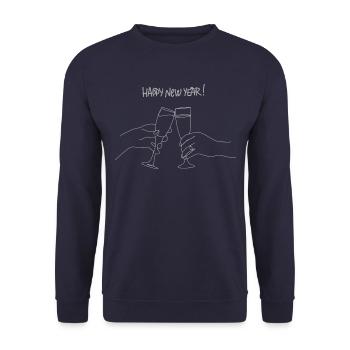 Happy New Year Design - Unisex Sweatshirt - navy - Front - Alina (178cm) & Michal (187cm)