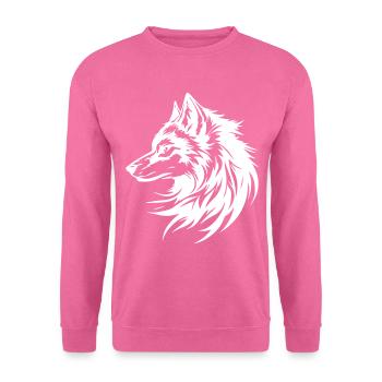Wolf Kopf Tier Symbol - Unisex Pullover - Pink - Vorne