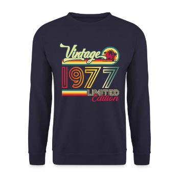 Original vintage 1977 45th birthday gift - Unisex Sweatshirt - navy - Front - Alina (178cm) & Michal (187cm)