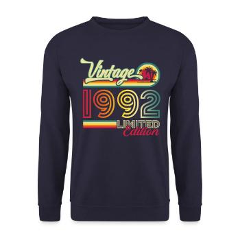 Original vintage 1992 30th birthday gift - Unisex Sweatshirt - navy - Front - Alina (178cm) & Michal (187cm)