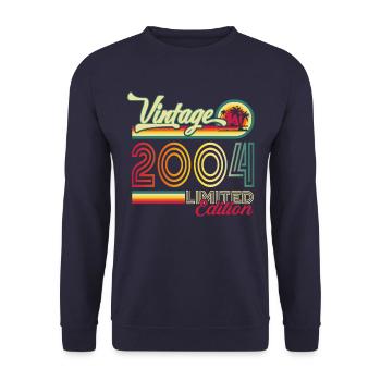 Original vintage 2004 18th birthday gift - Unisex Sweatshirt - navy - Front - Alina (178cm) & Michal (187cm)