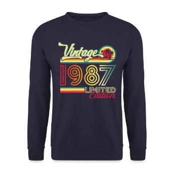 Original vintage 1987 35th birthday gift - Unisex Sweatshirt - navy - Front - Alina (178cm) & Michal (187cm)