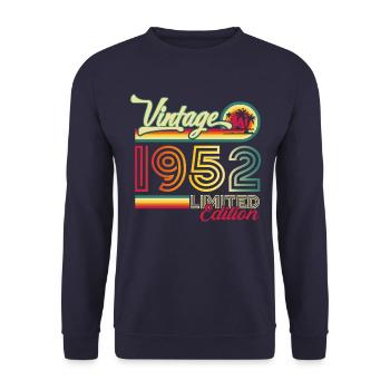 Original vintage 1952 70th birthday gift - Unisex Sweatshirt - navy - Front - Alina (178cm) & Michal (187cm)