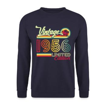 Original vintage 1956 66th birthday gift - Unisex Sweatshirt - navy - Front - Alina (178cm) & Michal (187cm)