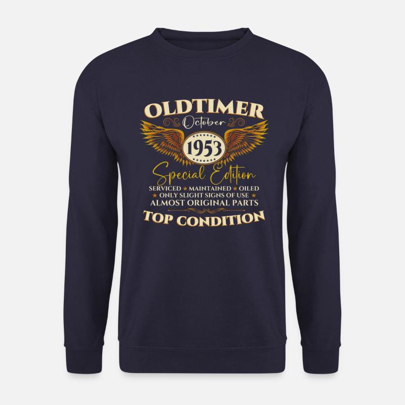 Oldtimer Oktober 1953 69. Geburtstag Geschenk - Unisex Pullover - Navy