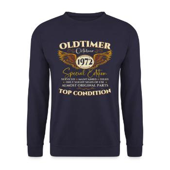 Oldtimer Octobre 1972 cadeau de 50e anniversaire - Sweat-shirt Unisexe - marine - Devant - Alina (178cm) & Michal (187cm)