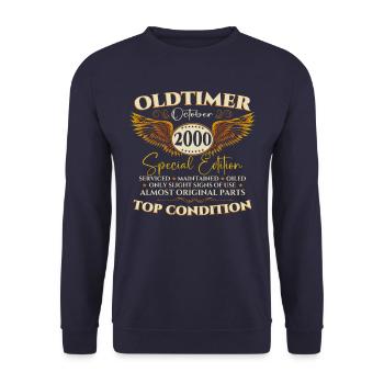 Oldtimer Octobre 2000 22ème cadeau d’anniversaire - Sweat-shirt Unisexe - marine - Devant - Alina (178cm) & Michal (187cm)