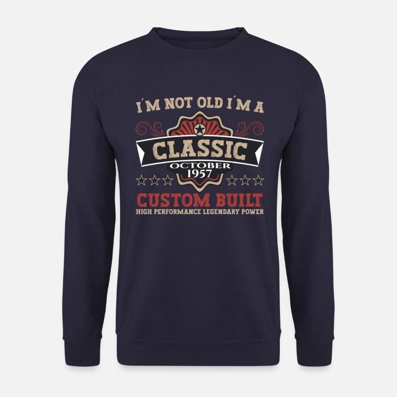 Klassiker Oktober 1957 65. Geburtstag Geschenk - Unisex Pullover - Navy