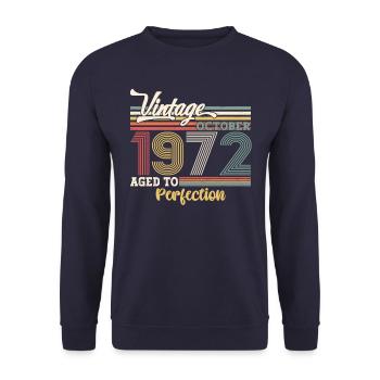 Octobre Né 1972 50e anniversaire Cadeau Cool - Sweat-shirt Unisexe - marine - Devant - Alina (178cm) & Michal (187cm)