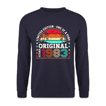 Original Octobre 1983 39th Birthday Gift Cool - Sweat-shirt Unisexe - marine - Devant - Alina (178cm) & Michal (187cm)
