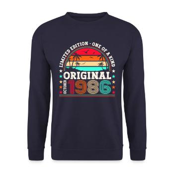 Original Octobre 1986 36th Birthday Gift Cool - Sweat-shirt Unisexe - marine - Devant - Alina (178cm) & Michal (187cm)