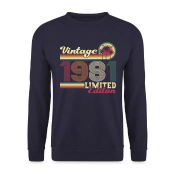 Original vintage 1981 41st birthday gift - Unisex Sweatshirt - navy - Front - Alina (178cm) & Michal (187cm)