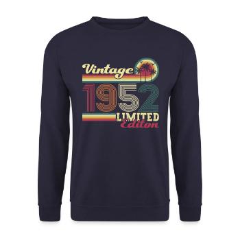 Cadeau original vintage 1952 70ème anniversaire - Sweat-shirt Unisexe - marine - Devant - Alina (178cm) & Michal (187cm)