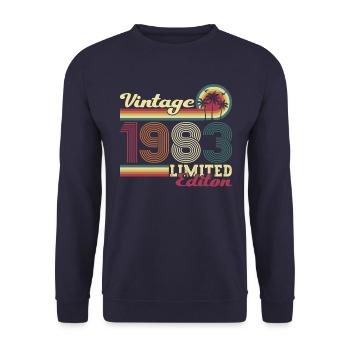 Cadeau original vintage 1983 39ème anniversaire - Sweat-shirt Unisexe - marine - Devant - Alina (178cm) & Michal (187cm)