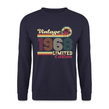 Original vintage 1968 54th birthday gift - Unisex Sweatshirt - navy - Front - Alina (178cm) & Michal (187cm)