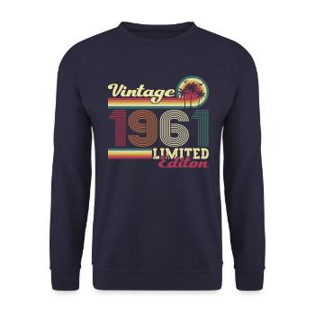 Original vintage 1961 61st birthday gift - Unisex Sweatshirt - navy - Front - Alina (178cm) & Michal (187cm)